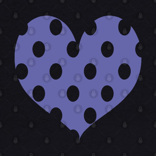 COLOR OF THE Year 2022 Very Peri Polka Dot Heart by iskybibblle